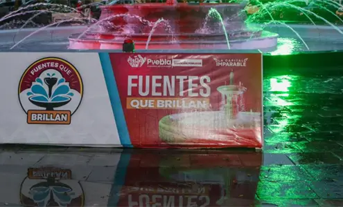 Parque de las Letras en Puebla recibe mantenimiento en fuentes e iluminación Parque de las Letras en Puebla recibe mantenimiento en fuentes e iluminación