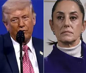 "Dígame que no es así": Trump se burla de Sheinbaum e imita su voz al recrear supuesta llamada sobre el Golfo de México "Dígame que no es así": Trump se burla de Sheinbaum e imita su voz al recrear supuesta llamada sobre el Golfo de México