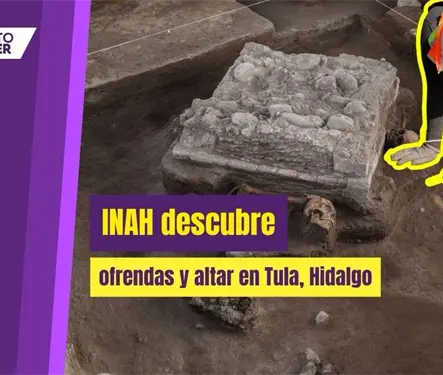 INAH halla altar tolteca con cr&aacute;neos en Hidalgo