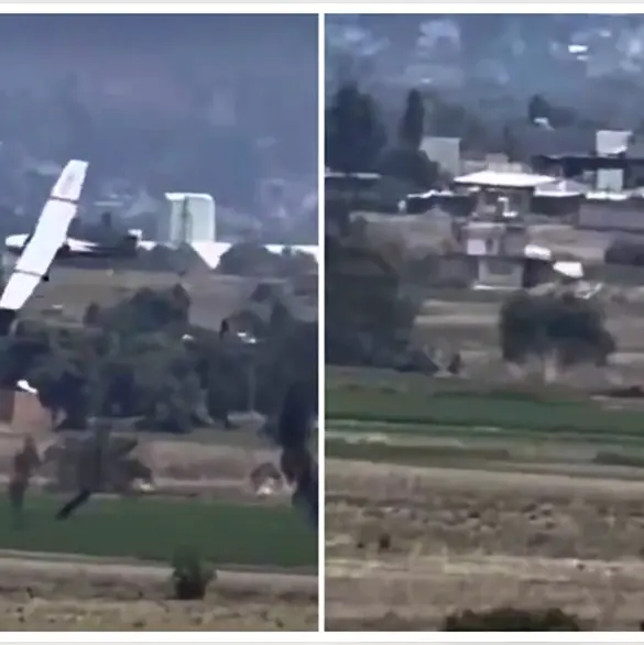 Captan el MOMENTO EXACTO del desplome de avioneta en Huejotzingo, Puebla