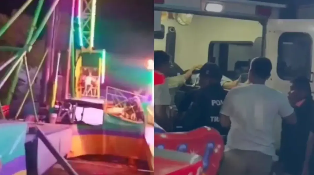 Cuatro jóvenes resultaron lesionados tras caer de un juego mecánico. Especial