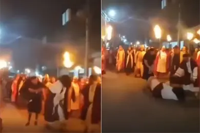 VIDEO: Empujan brutalmente a "Jes&uacute;s" y termina lesionado en Pasi&oacute;n de Cristo en Xonacatl&aacute;n