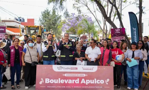 Inician obras de rehabilitaci&oacute;n en Bulevar Apulco en Puebla