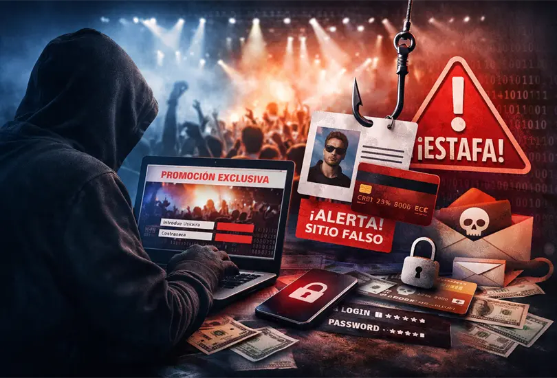 Estafas digitales crecen: engañan a fans con supuestos accesos VIP a conciertos Estafas digitales crecen: engañan a fans con supuestos accesos VIP a conciertos