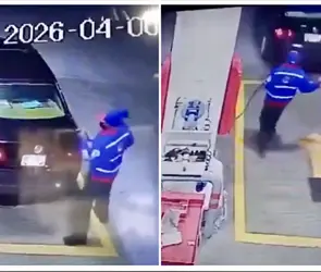 "Lady Gasolina": mujer escapa sin pagar combustible en Puebla | VIDEO