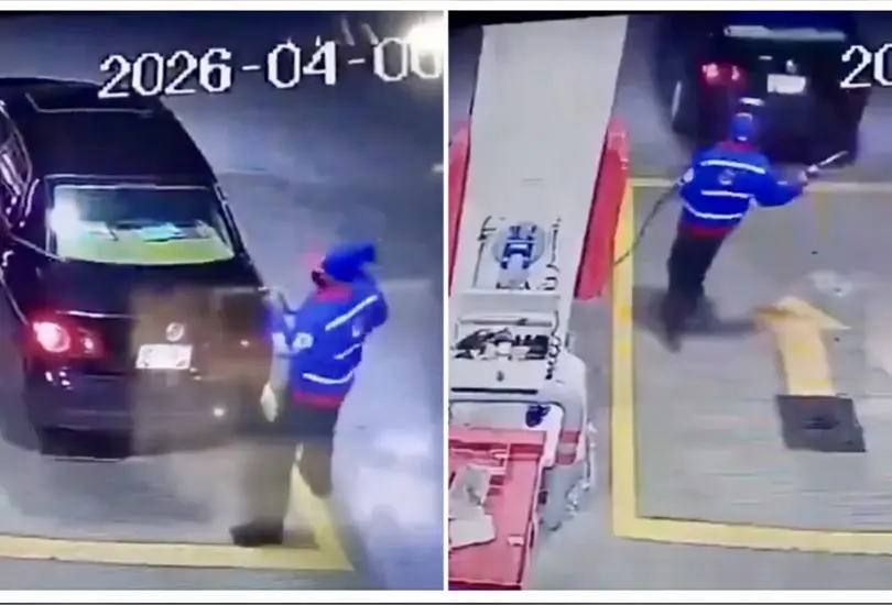 "Lady Gasolina": mujer escapa sin pagar combustible en Puebla | VIDEO
