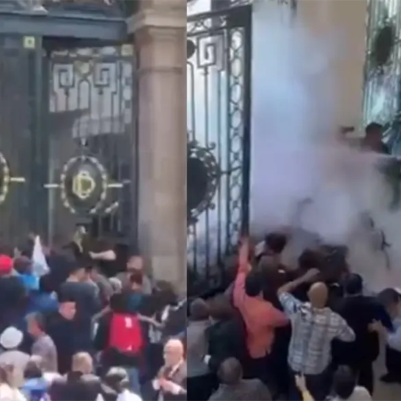 VIDEO: caos y portazo en el Congreso de la CDMX durante protesta por vivienda 