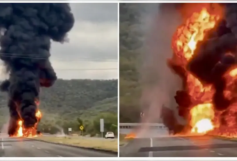 ¡Explosión en la carretera! Pipa con gasolina vuelca y estalla en Montemorelos | VIDEO ¡Explosión en la carretera! Pipa con gasolina vuelca y estalla en Montemorelos | VIDEO