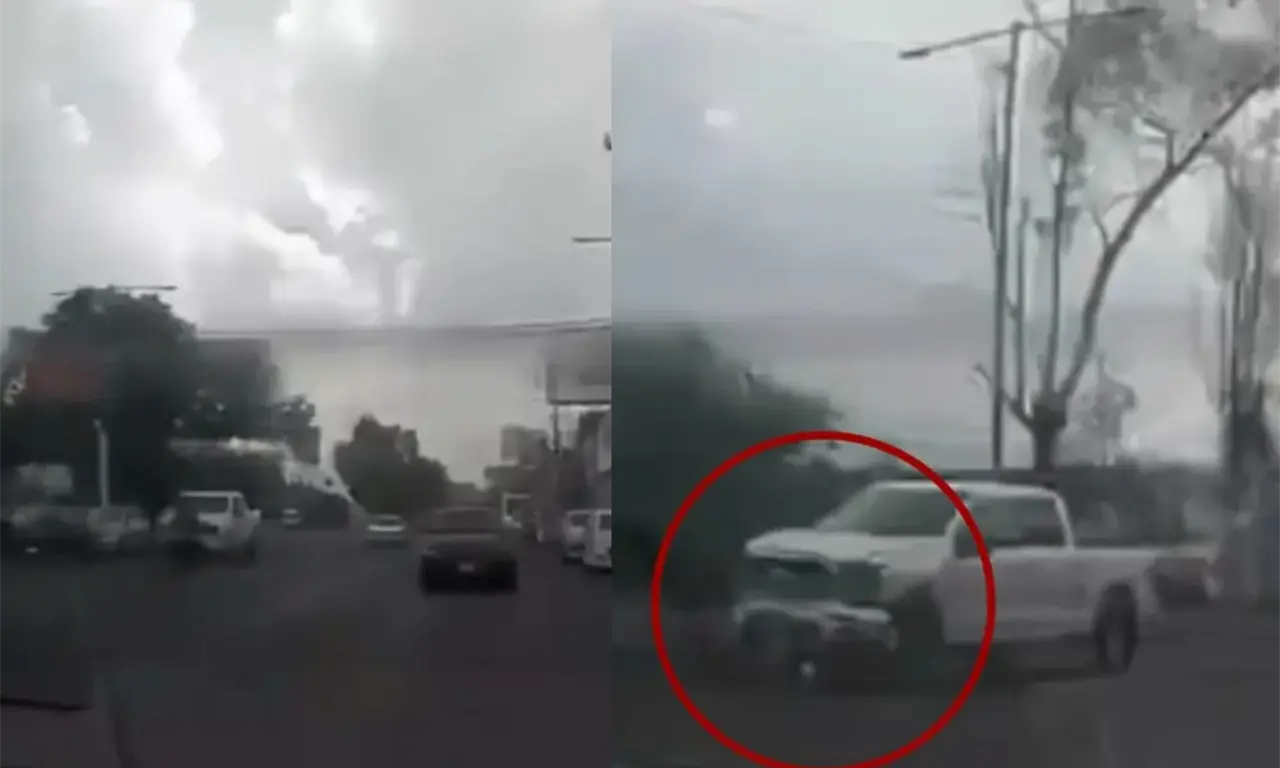  Así captaron el momento en que un motociclista es arrastrado varios metros por una camioneta en Tultitlán, Edomex

 