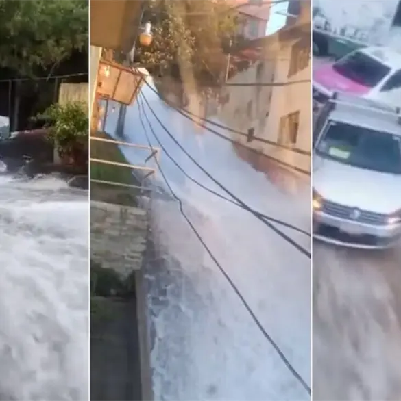 Mega fuga de agua en Álvaro Obregón inunda casas, arrastra autos y deja severos daños en Torres de Potrero Mega fuga de agua en Álvaro Obregón inunda casas, arrastra autos y deja severos daños en Torres de Potrero