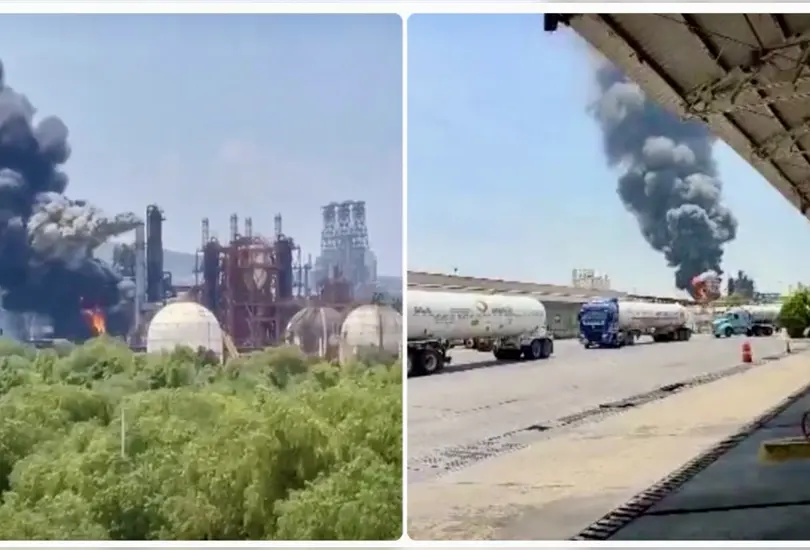 Explosi&oacute;n en refiner&iacute;a de Tula de Allende: nube de humo alarma a Hidalgo