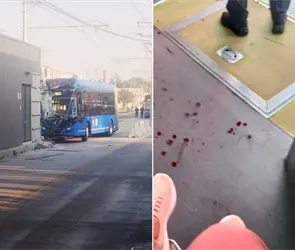 Revelan c&oacute;mo qued&oacute; el interior del Troleb&uacute;s que choc&oacute; en Chalco; hay al menos 20 heridos