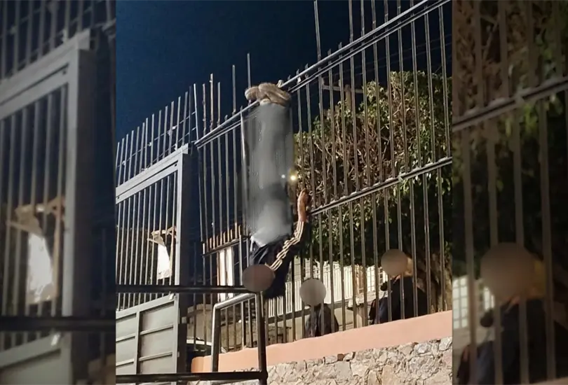 Un hombre quiso meterse a robar a una iglesia y termin&oacute; colgado de cabeza