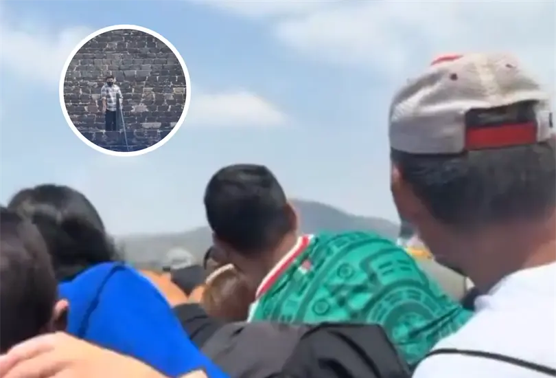 Momento del ataque en Teotihuac&aacute;n.
