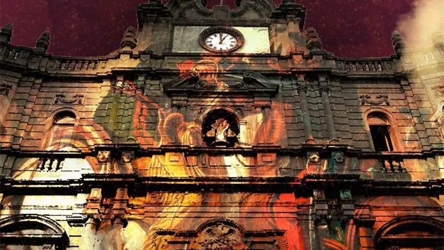 Puebla conmemora la Batalla de Puebla con videomapping sobre la fachada del Palacio Municipal