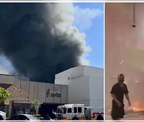Fuerte incendio consume plaza en Los Mochis; reportan varios muertos y m&uacute;ltiples lesionados