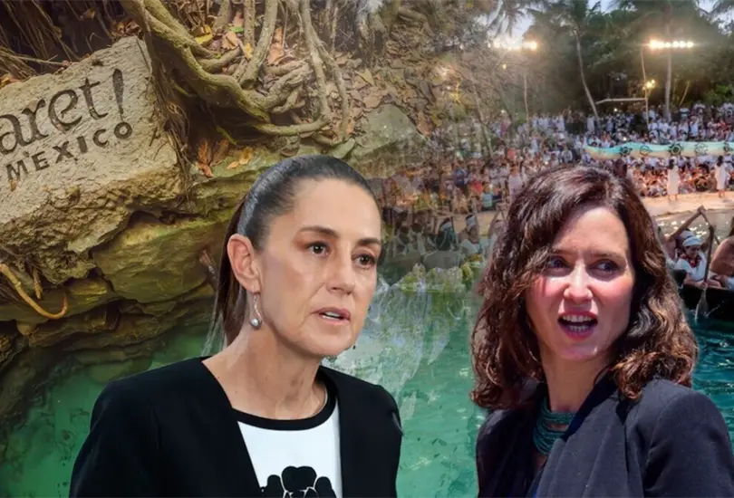 El gobierno de Madrid denunci&oacute; un supuesto "clima de boicot" en M&eacute;xico durante la visita de Isabel D&iacute;az Ayuso; Segob y Xcaret niegan acusaciones.