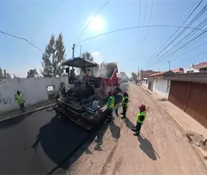 As&iacute; avanzan los trabajos del Tren Capitalino de Pavimentaci&oacute;n en Puebla