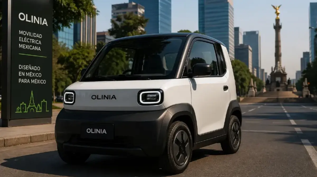 Así luce Olinia, el primer auto eléctrico mexicano que busca convertirse en una alternativa accesible de movilidad urbana. 