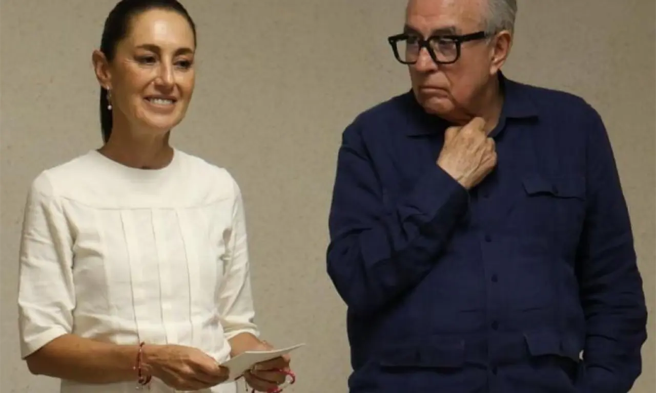  Claudia Sheinbaum junto al gobernador con licencia Rubén Rocha. 
