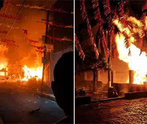 Fiesta patronal termina en tragedia en Amatitl&aacute;n; explosi&oacute;n de tanques de gas deja varios heridos y puestos calcinados