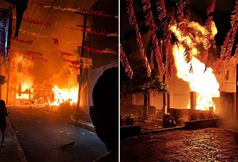 Tanques de gas explotaron en plena celebraci&oacute;n religiosa; reportan lesionados graves.