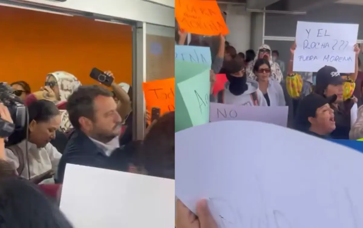  La llegada de “Andy” López Beltrán y Ariadna Montiel a Chihuahua estuvo marcada por protestas, gritos y empujones de manifestantes. 