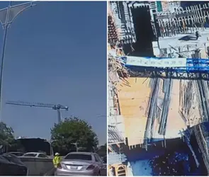 Captan momento exacto en que gr&uacute;a colaps&oacute; en la Roma Sur; esto se sabe de los lesionados 