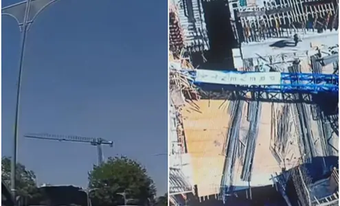 Captan momento exacto en que gr&uacute;a colaps&oacute; en la Roma Sur; esto se sabe de los lesionados 