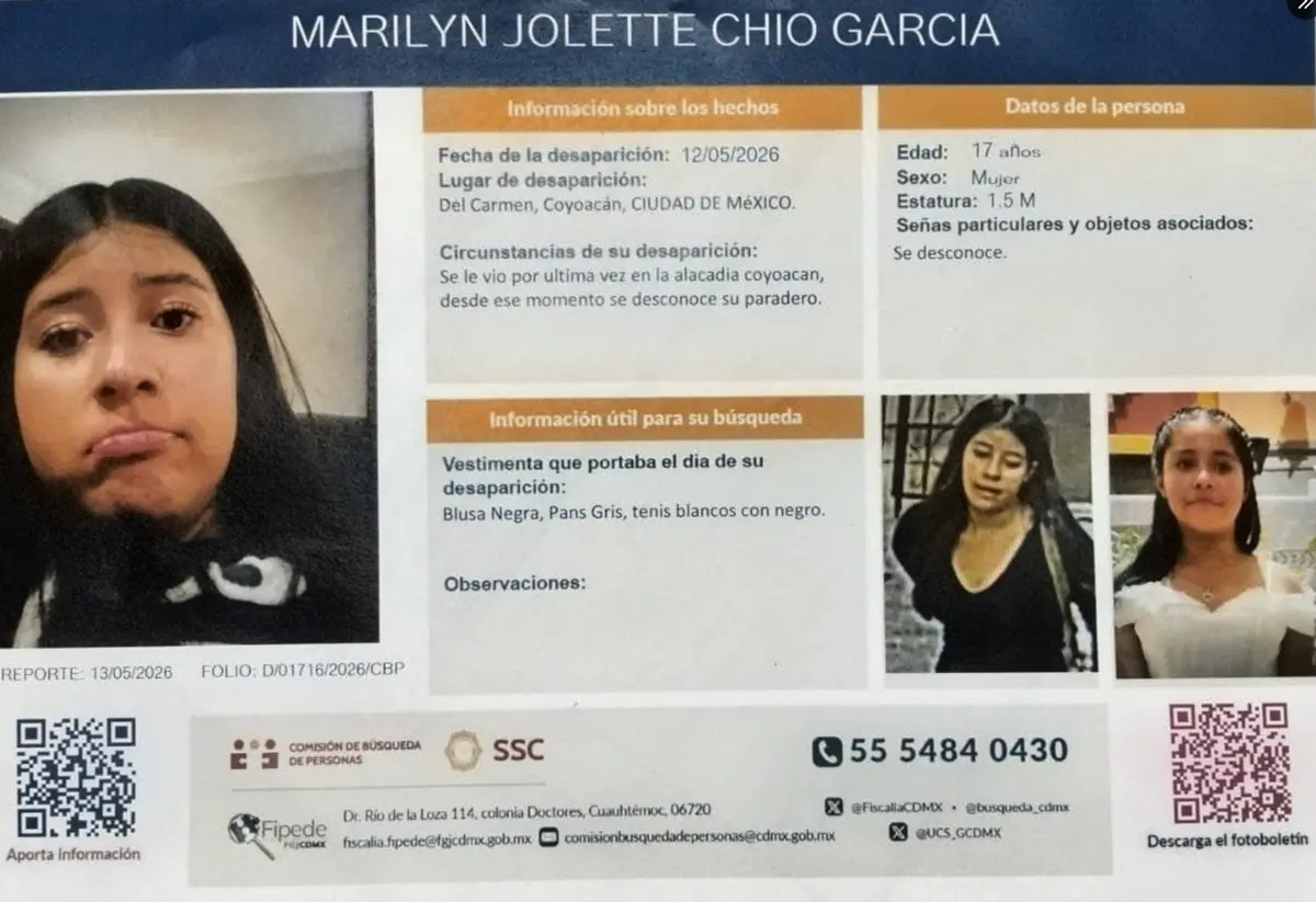 Marilyn fue vista por última vez el pasado 12 de mayo en la alcaldía Coyoacán. Especial