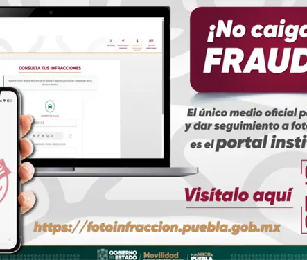 Gobierno de Puebla alerta por fraude con mensajes falsos de "fotomultas"