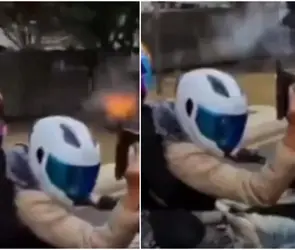 P&aacute;nico en Paseo de la Reforma: motociclista dispara al aire frente a la FGR