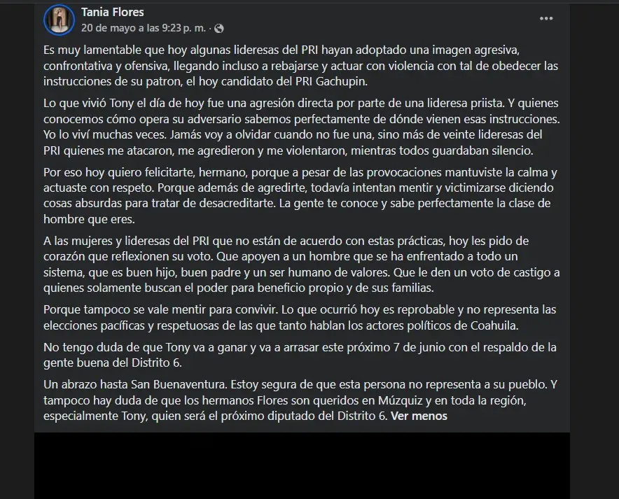 Tania Flores asegura que el video fue "orquestado" por el PRI Especial