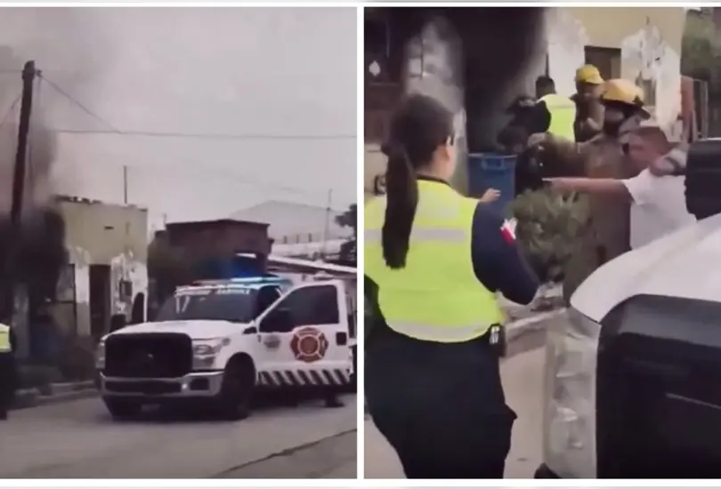 Bombero colapsa al descubrir que la casa en llamas era de sus abuelos en Coahuila | VIDEO