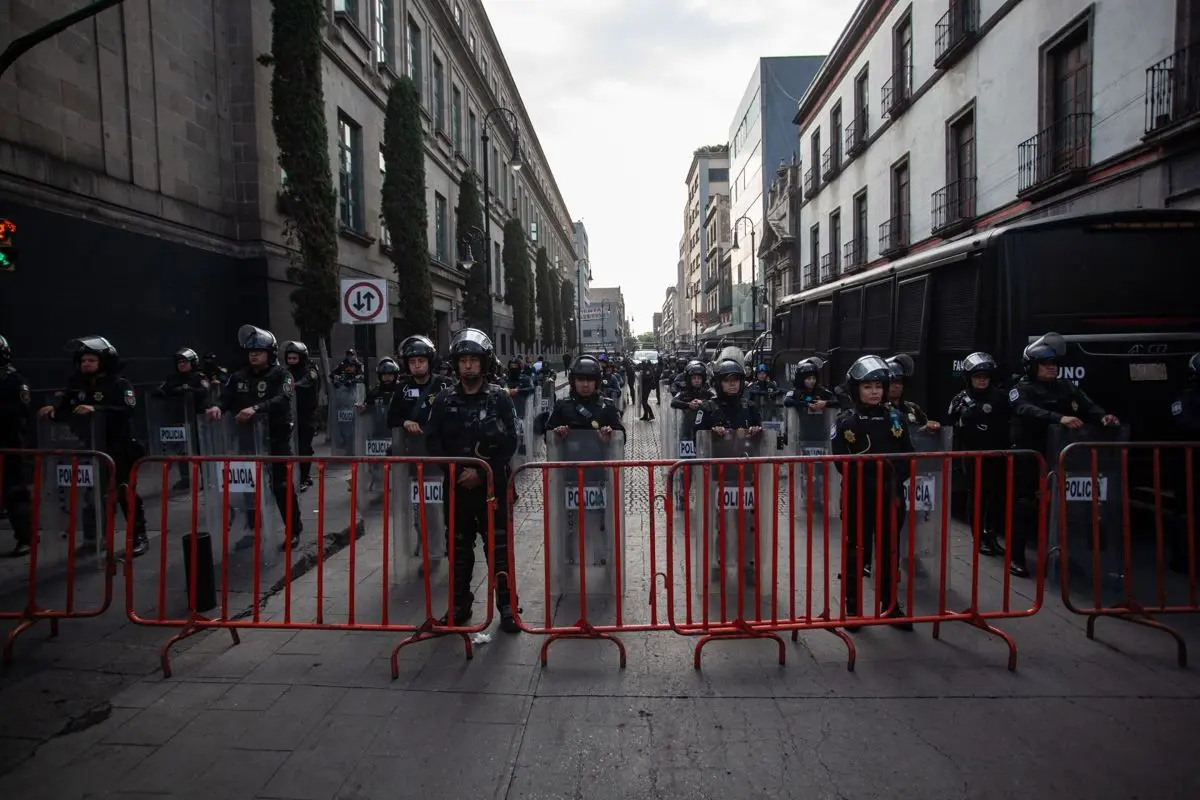 La CNTE no pudo llegar al Zócalo. Cuartoscuro.