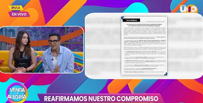 En diferentes programas leyeron el comunicado de TV Azteca. Especial.