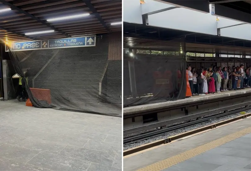 Obras de remodelación en Metro Tasqueña Obras de remodelación en Metro Tasqueña