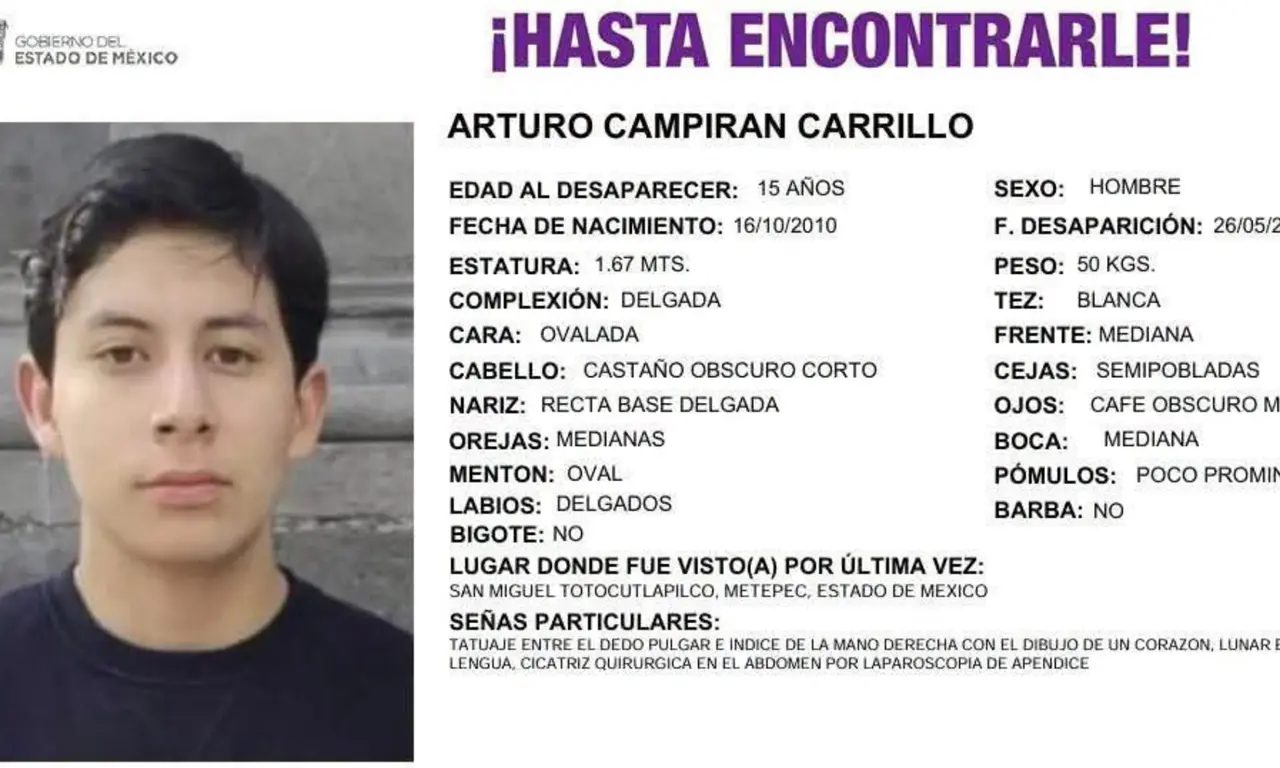  Desaparece hijo de funcionario de Metepec: activan Alerta Amber por Arturo Campirán 