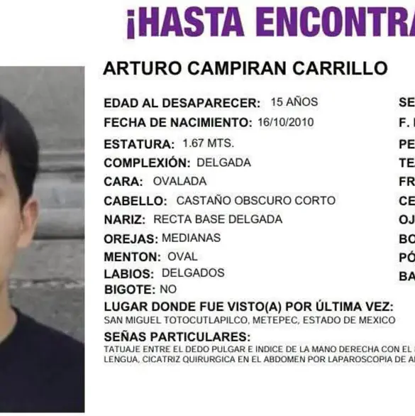 Desaparece hijo de funcionario de Metepec: activan Alerta Amber por Arturo Campir&aacute;n