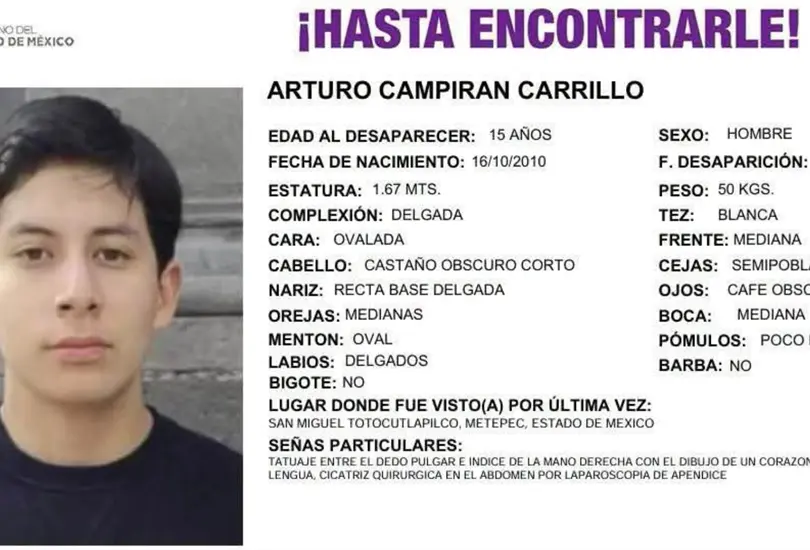 Desaparece hijo de funcionario de Metepec: activan Alerta Amber por Arturo Campirán Desaparece hijo de funcionario de Metepec: activan Alerta Amber por Arturo Campirán