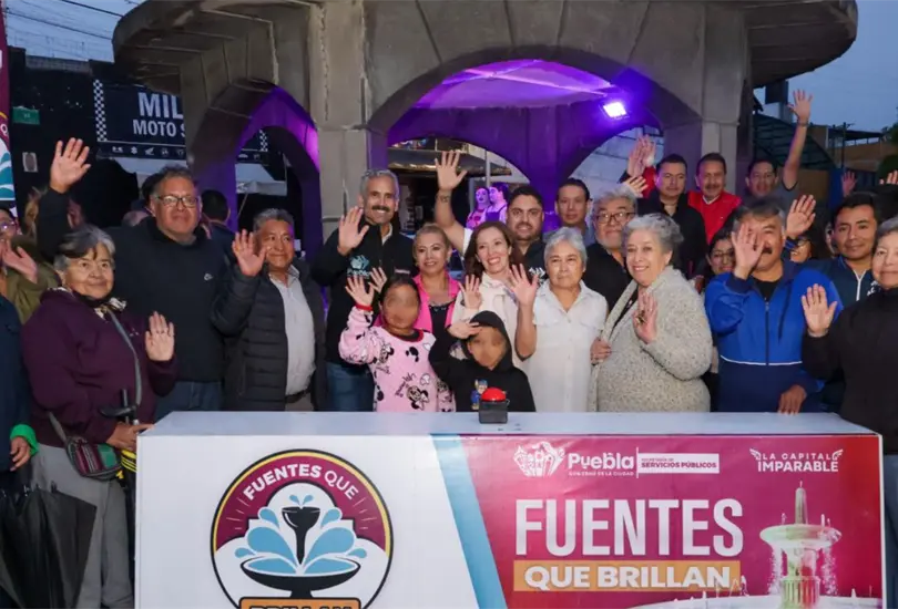 Puebla rehabilita la Fuente de los Mu&ntilde;ecos con mejoras hidr&aacute;ulicas y alumbrado.