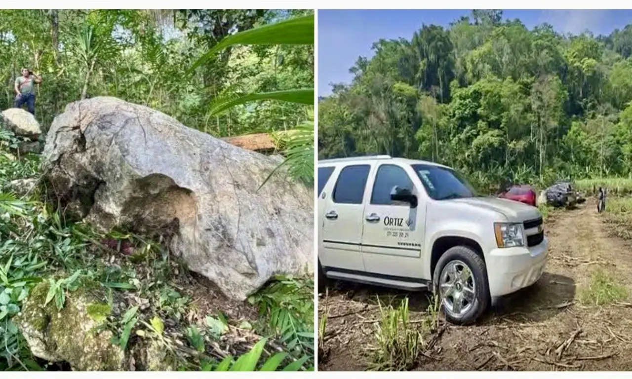  Hombre muere aplastado por roca de más de dos toneladas en Veracruz, habitantes ayudaron a rescatar el cuerpo 