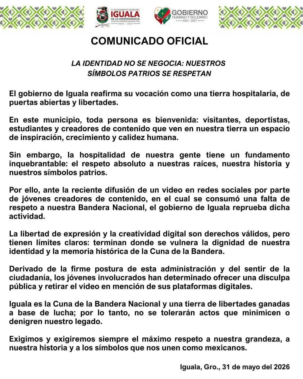 El Ayuntamiento asegura que los jóvenes ofrecieron una disculpa Especial