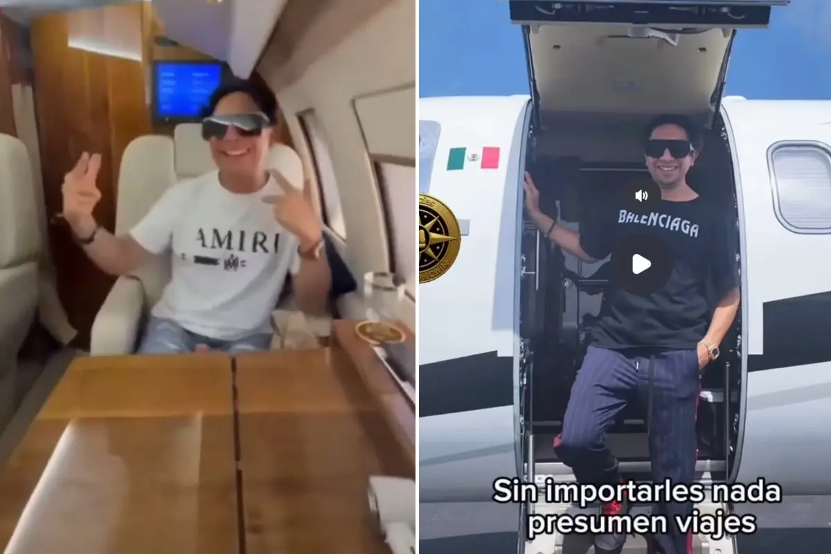  Exhiben a regidor de Morena en Tulum viajando en jet privado y con playera Balenciaga 