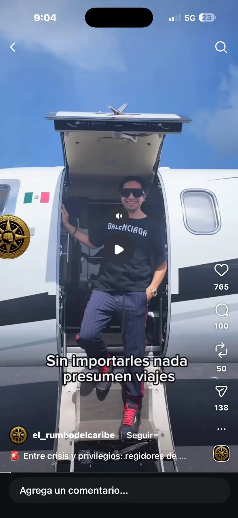 Eleazar Maas Kinil, regidor de Morena, presume vuelo en yet privado Especial