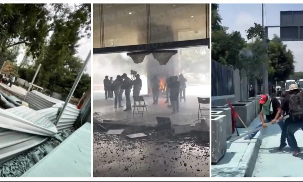  Así quedó la SEP tras la irrupción de la CNTE: rejas derribadas, vidrios rotos y daños en oficinas | VIDEO 