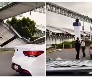 Colapsa parte de un puente en el AICM y deja una mujer herida