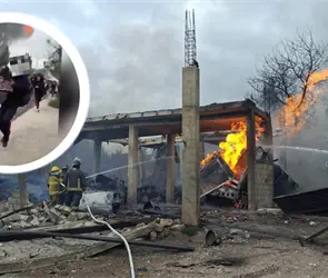 Joven h&eacute;roe salva a una ni&ntilde;a durante la explosi&oacute;n de pipas en Tepeaca | VIDEO