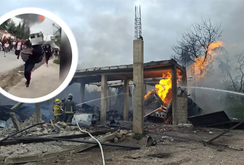 Joven h&eacute;roe salva a una ni&ntilde;a durante la explosi&oacute;n de pipas en Tepeaca | VIDEO