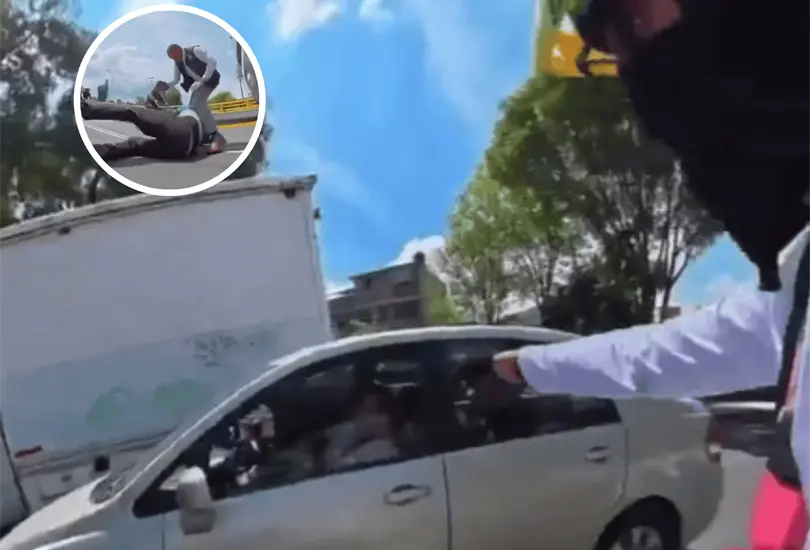 Sale nuevo video del ciclista golpeado en Tlalpan enfrentando a conductora.